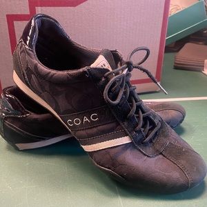 Coach black logo sneakers size 10 “Jane”